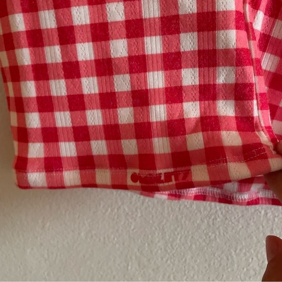 NWT! Omighty Gingham pointelle top in red checker print - Picture 11 of 11
